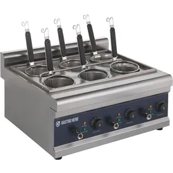 GastroHero Elektrischer Nudelkocher – 6 Siebe, 24,75 L Kapazität, Edelstahlgehäuse, leistungsstark & energieeffizient für Profiküchen