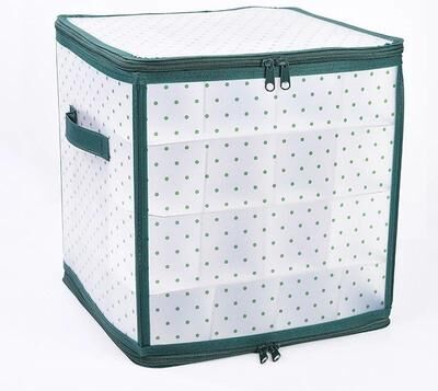 Uplift Picks 64 Grid Foldable Christmas Ball Storage Organizer Box green