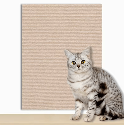 Inspire Curations ScratchGuard DIY Cat Scratch Mat For Sofa & Wall Protection khaki 30x30cm