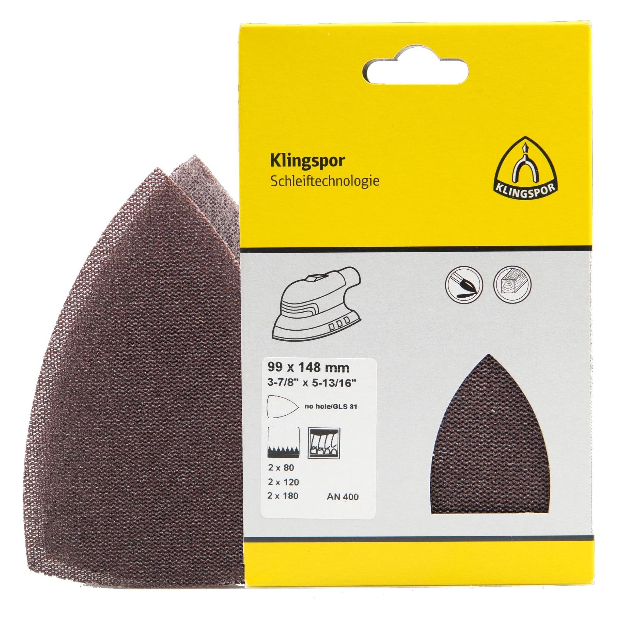 Klingspor AN 400 SB-verpackt Set - Schleifmittel (Set) 99 x 148 mm (120, 180, 80) (367745)