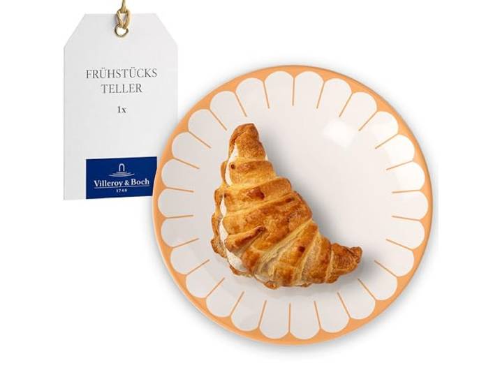 Villeroy & Boch - Fleur soleil Frühstücksteller Gelb, Spülmaschinenfest Mikrowellensicher, Dessertteller, Kleiner Teller für Frühstück, Desserts & Snacks, Kuchenteller Orange, Premium Porzellan