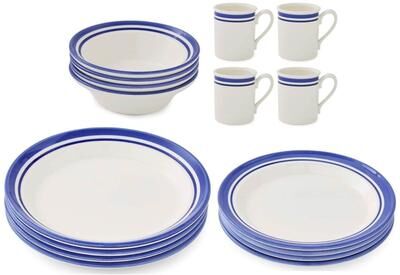 Portmeirion Potters 16 Piece Stripe Dinnerware Set