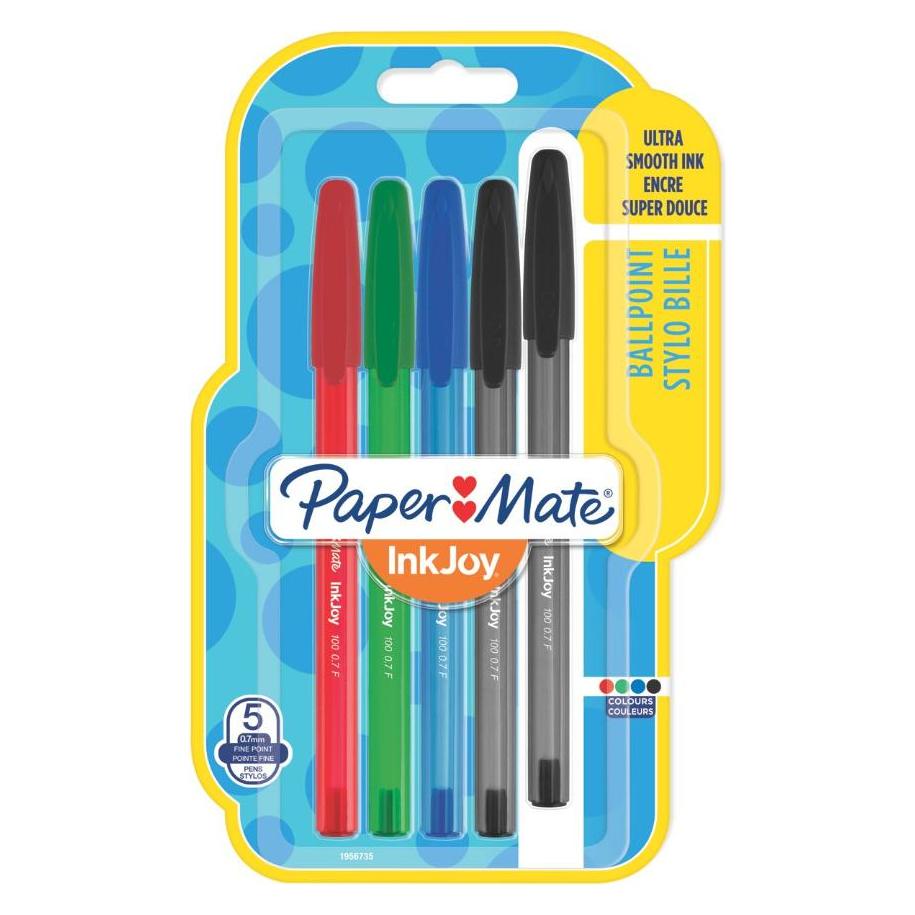 Paper Mate Kugelschreiber InkJoy 100 Kappe 5er M (5x) (1956735)