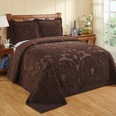 Better Trends Ashton Chenille Bedspread Set with Sham 100% Cotton Tufted Medallion Design Machine Washable