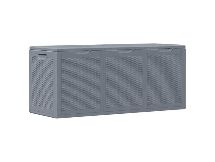 Gris Boîte de rangement de jardin - Pour terrasse - Coffre de Stockage - gris PP rotin 270 L LH7588507