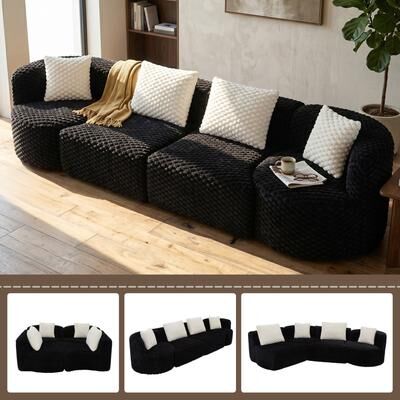 Loedds Polyester Modular Sectional Sofa with Deep Seats