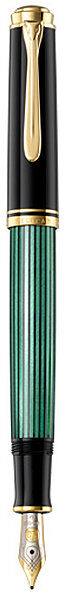 Pelikan Füllhalter Souverän M400 Schwarz Grün Fine  dunkelgrün EG
