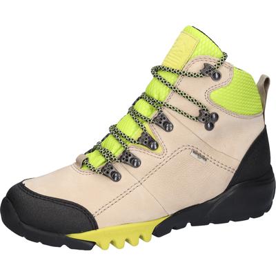 Trekkingschuh WALDLÄUFER "H-AMIATA", Damen, Gr. 8,5, Textil, beige (creme, limette, schwarz), Gummi, Nubukleder, Textil, Veloursleder, Schuhe Trekkingschuh, Outdoorschuh, Wanderschuh, Schnürboots, Schuhweite H (= sehr weit)