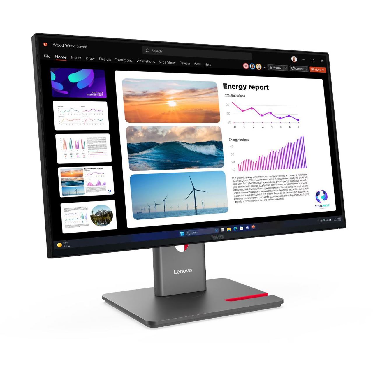 23,8" (60,47cm) Lenovo ThinkVision P24q-40 schwarz 2560x1440 1xDisplayPort 1.4 / 1xHDMI 2.1