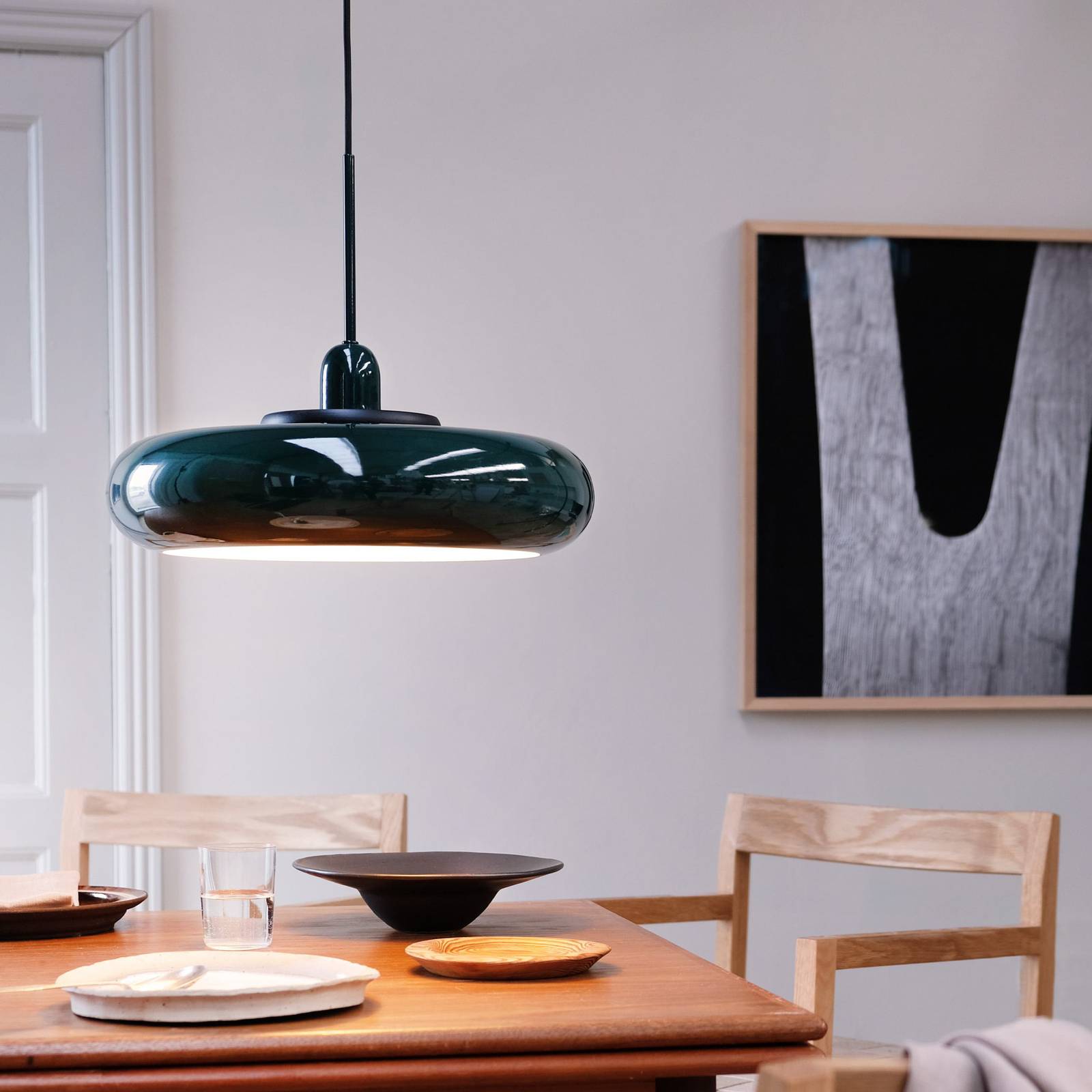 Dyberg Larsen Designer Pendant Light Planet, dimmable, Green, Living / Dining Room, metal, Design, Ceiling Light