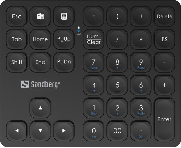 Sandberg Pro Trådløs Numerisk Tastatur, Sort