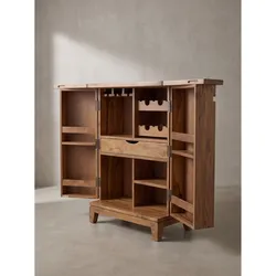Hausbar Dunkles Massivholz 65x50x90 cm - SIRACUSA   Kadima Design