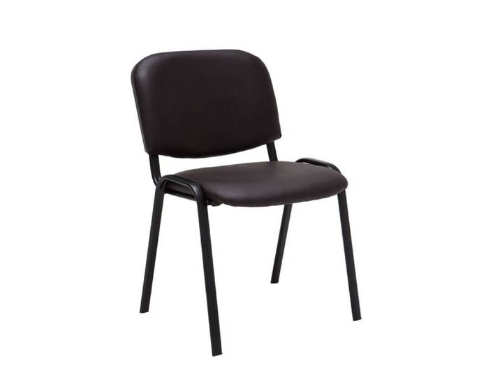 Chaise visiteur assise rembourree en synthetique marron BUR10071