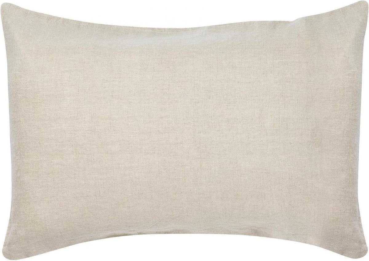 Beige Linnen Kussensloop met Stonewashed Look - 50x75 cm