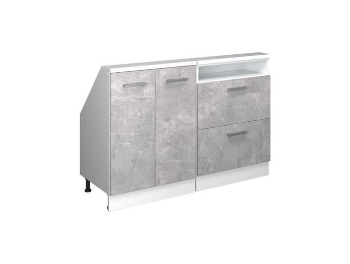 Meuble sous pente lot de 2 béton/blanc 120x81.6cm