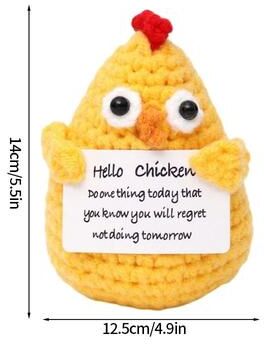 Inspired Finds Handmade Crochet Animal Plush Ornament Cute Amigurumi Desk Decor & Gift chicken