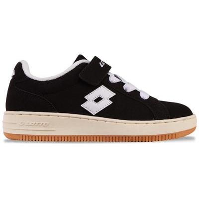 Sneaker LOTTO, Kinder, Gr. 28, schwarz-weiß (schwarz, weiß), Synthetik, mehrfarbig, Schuhe Sneaker, - mit extra breiter Elastik Schnürung