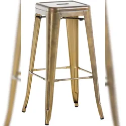 Décoshop26 - Barhocker im Industriestil aus goldfarbenem Metall 10_0000242