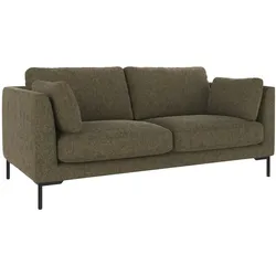 Sofa Corwin 2,5-Sitzer aus Stoff, klassischer Stil, Bezug Brenda grün, Metallfüße, FSC-zertifiziert