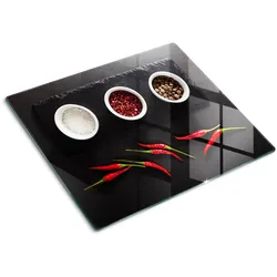 GLASPLATTE 60x52 cm Gewürze und Chili