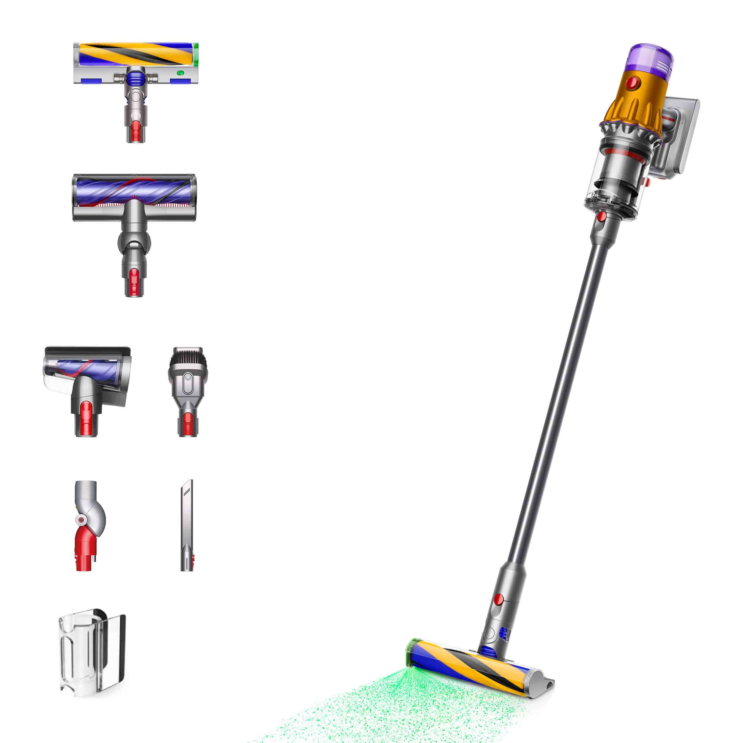 Dyson V12 Detect Slim Absolute Handstaubsauger Beutellos bis 60 min Laufzeit 29,4 V (Nickel, Gelb) 448884-01