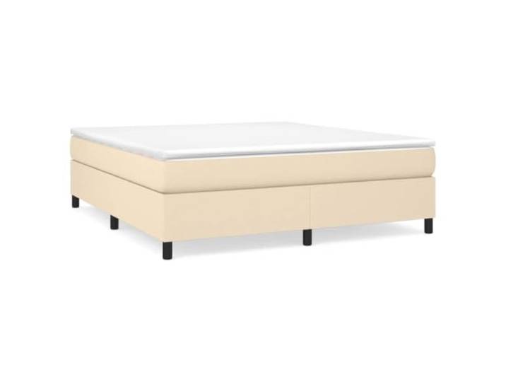 PUGYNBK Boxspringbett mit Matratze, cremefarben, 160 x 200 cm Gefederte Federn, mittlere Festigkeit, Holzlatten, atmungsaktiver Schutz