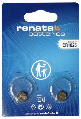 Renata Knopfzellenbox CR1025 3V 2 St. 30 mAh Li-MnO2