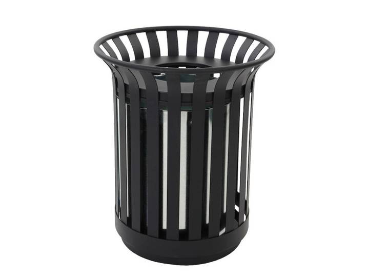 PROREGAL® Mülleimer Runder Abfallbehälter für den Außenberreich, 69L, HxØ 70x59cm, Schwarz