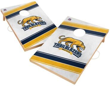 Skip's Garage Massachusetts College of Liberal Arts Trailblazers Regulation 2x4 Cornhole Set