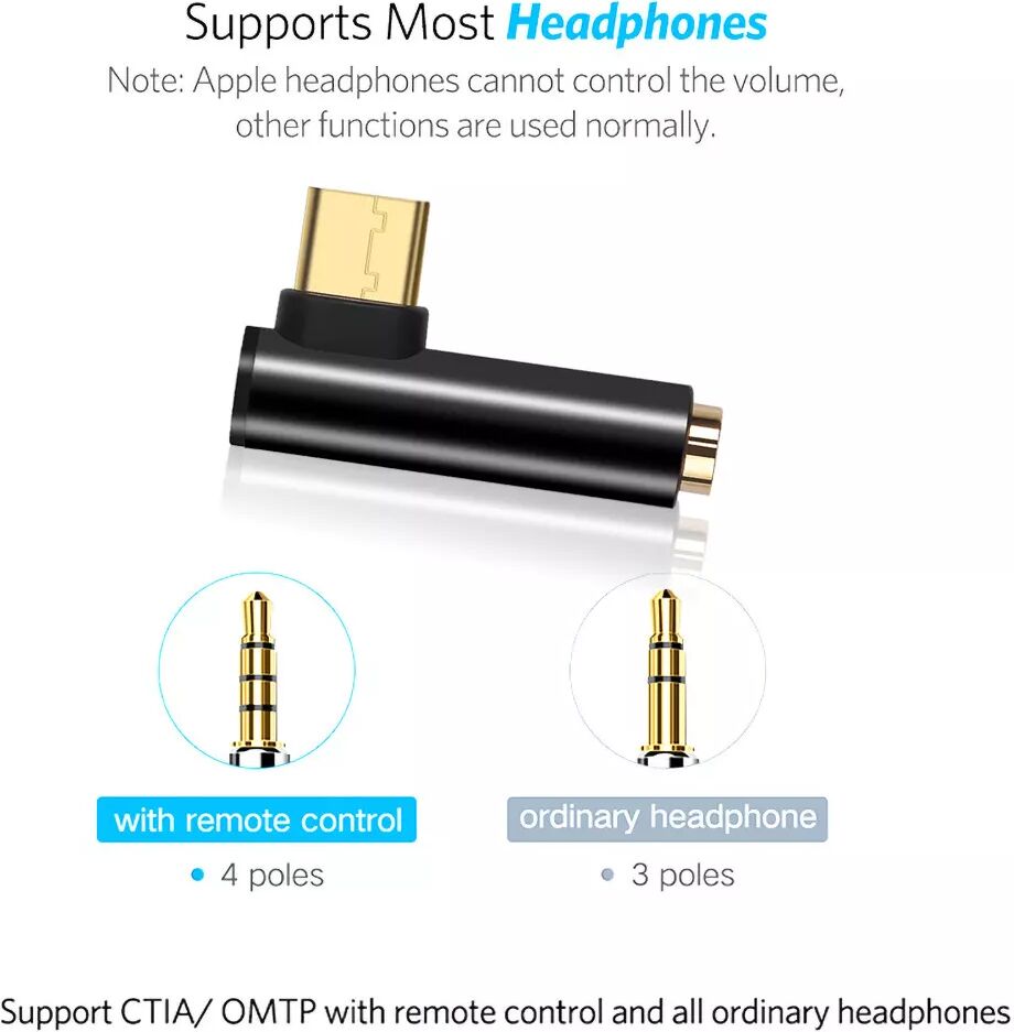 INF Adaptateur audio USB-C vers 3,5 mm pour casque