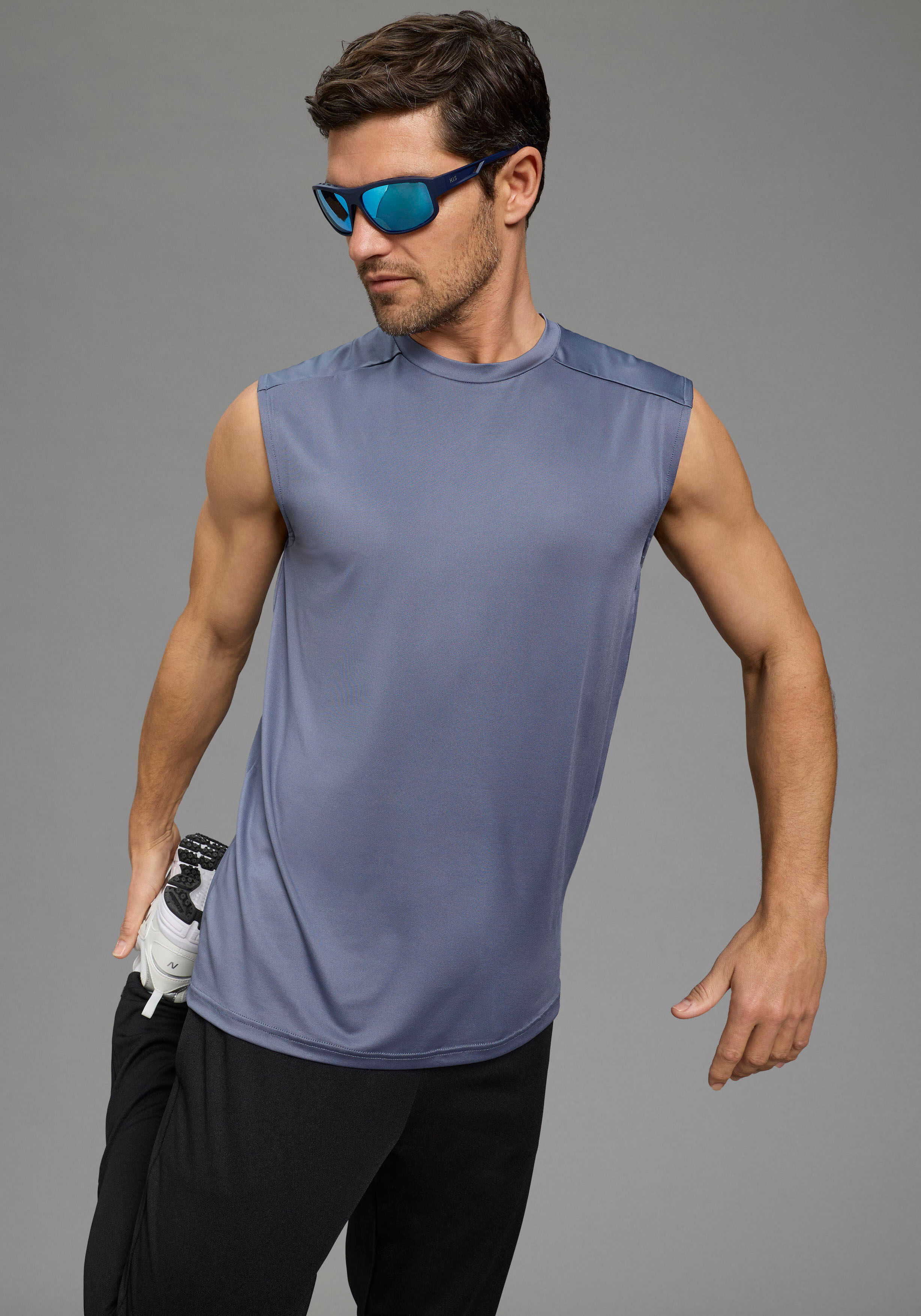 Sonnenbrille H.I.S "mit hochwertigen, blauverspiegelt polarisierende Gläser", Damen, blau, kontrastfarbene Details, Sonnenbrillen Sonnenbrille, Vollrandrahmen, ovale Form, für SIE und IHN blau Einheitsgröße