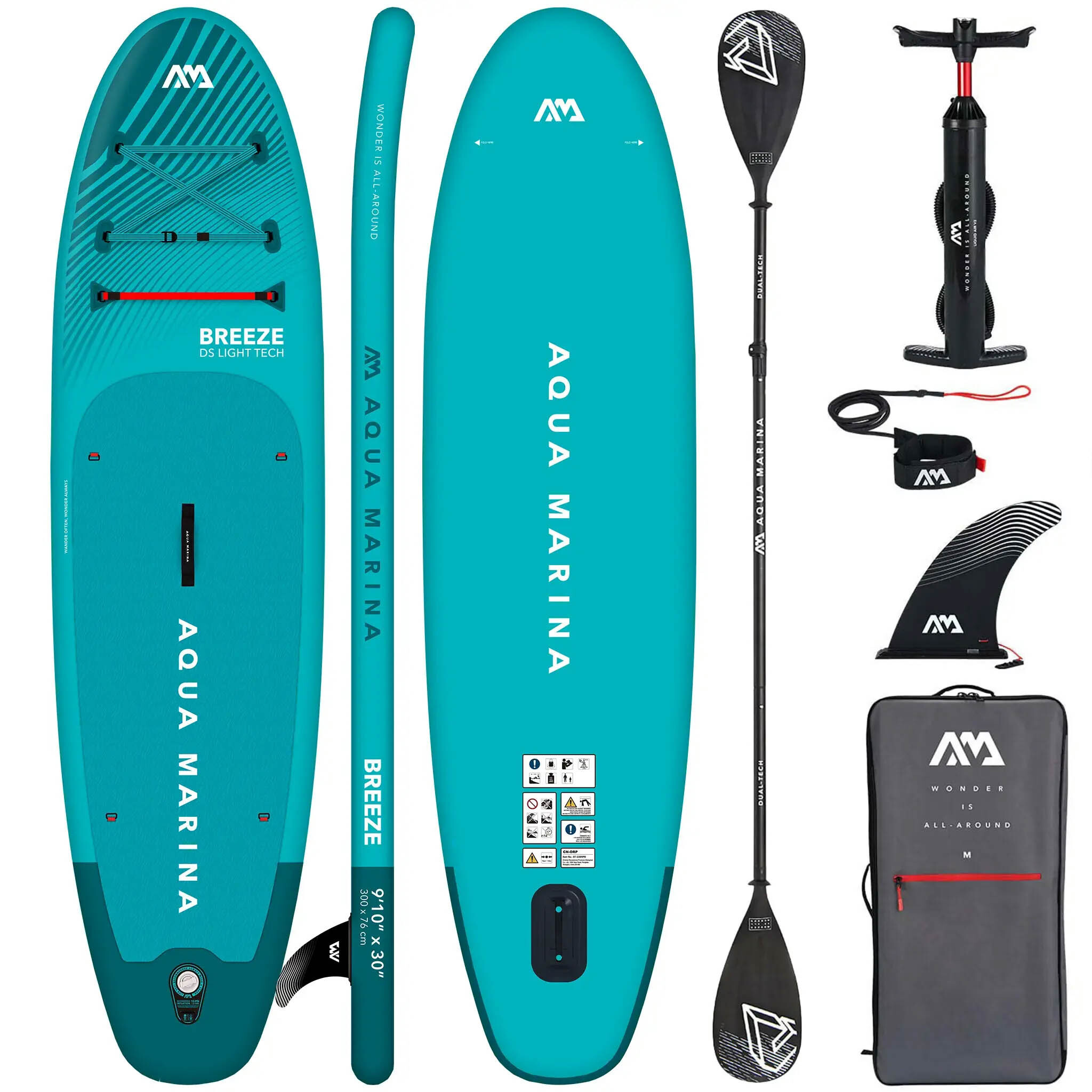 Aufblasbares SUP Aqua Marina Breeze 300 cm Blue + Dual-Tech Paddel