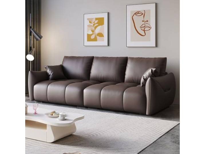 ZHHR Sofa Mit Schlaffunktion, Solid Wood Base，Kaffeebraun：180 * 85 * 80CM High resilience sponge, Couch mit schlaffunktion Geeignet Für Wohnzimmer, Büro, Lounge, Zimmer, Schlafzimmer
