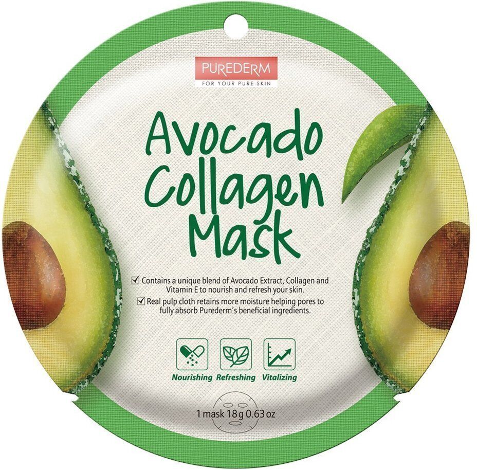 PUREDERM Avocado Collagen Sheet Mask 18g