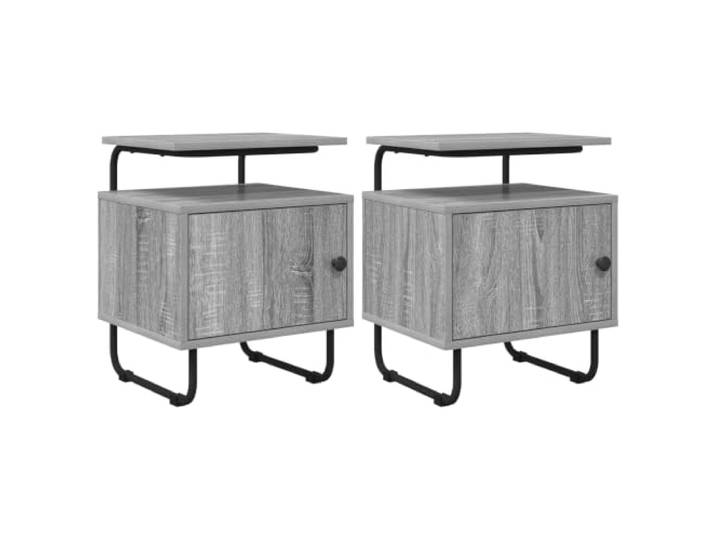 Makastle Nachttisch 2er Set, Beistelltisch Grau Sonoma Holzwerkstoff
