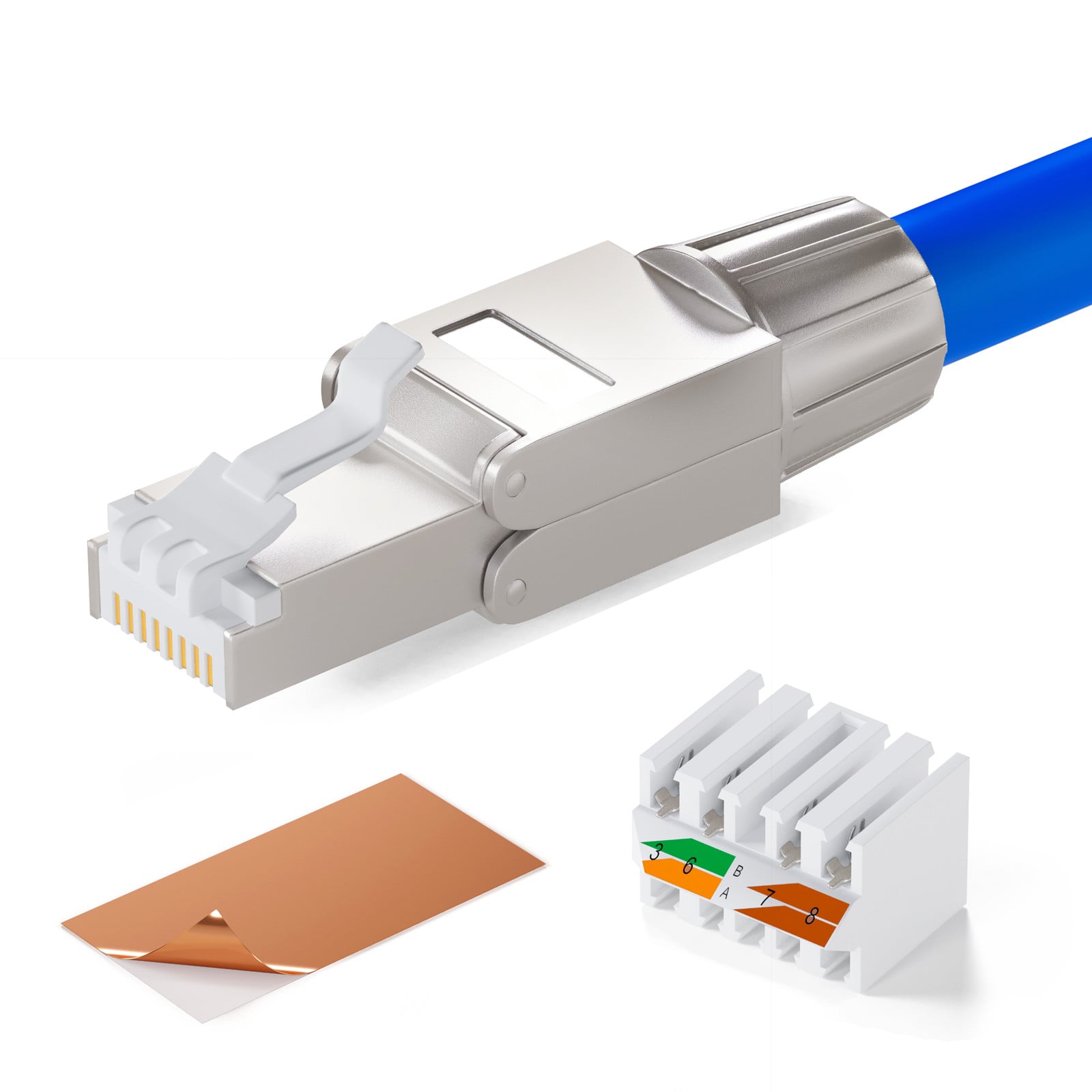LogiLink EconLine CAT 8.1/6A RJ45-connector voor veldmontage (1 stuk)