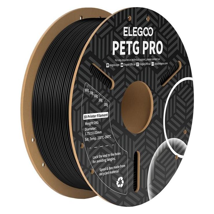 Elegoo PETG Pro Filament (Black) (PETG, 1000 g, 1.75 mm) (50.203.0198)