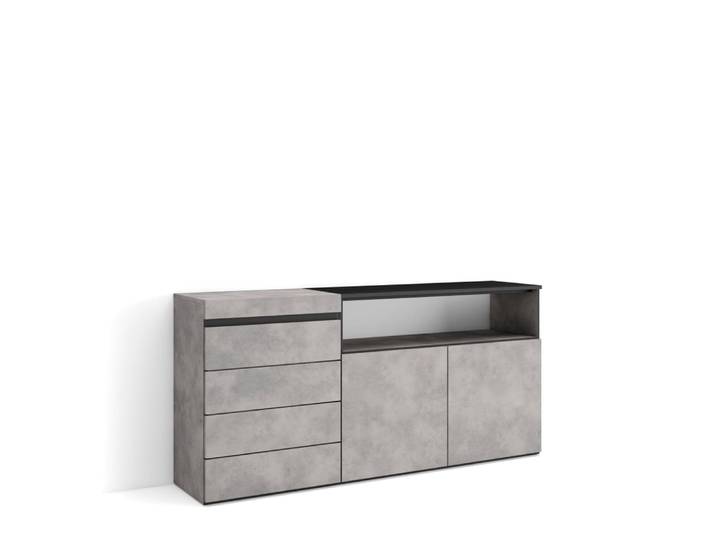 Commode effet bois ciment 157x35x75cm