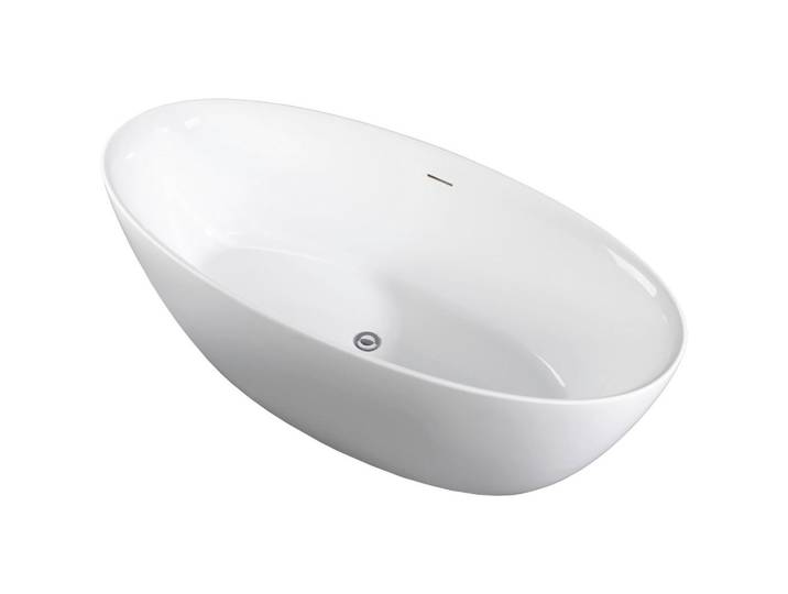Badewanne, Weiß, Kunststoff, verstärkte Außenwände, komfortable Liegeposition, Badezimmer, Baden & Duschen, Badewannen