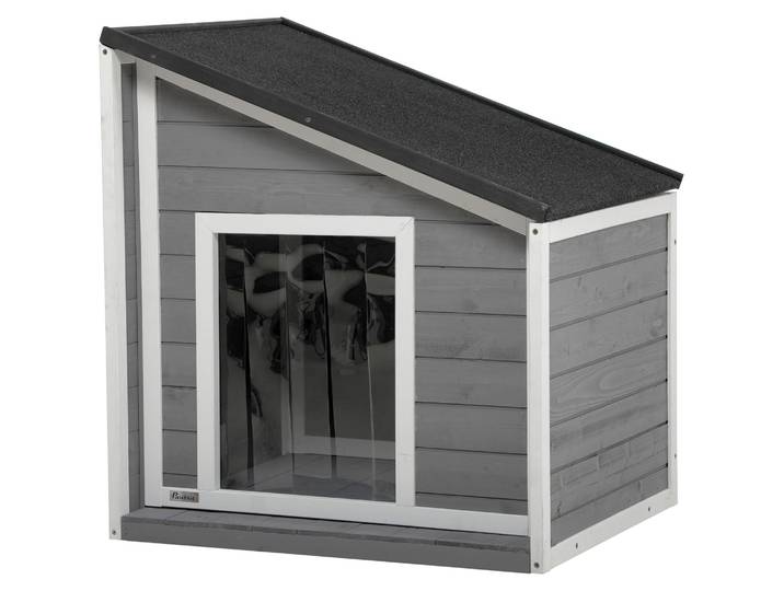 Niche pour chien PawHut\, en bois de sapin\, niche pour chien\, niche pour petits animaux avec toit en bitume\, pour l'extérieur