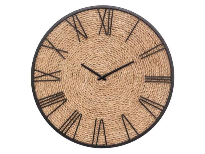 Atmosphera Nico Uhr, Metall und Strohhalm, Durchmesser 50 cm