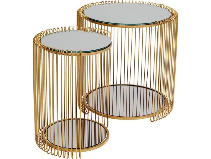 Beistelltisch WIRE DOUBLE BRASS 2er-Set 45 x 46 x 45 cm...