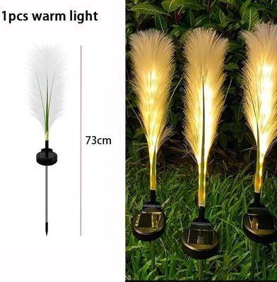 Uplifted Finds Luminous LED Solar Reed Garden Lights   Decorative Outdoor Stake Light For Yards & Christmas warm Light B