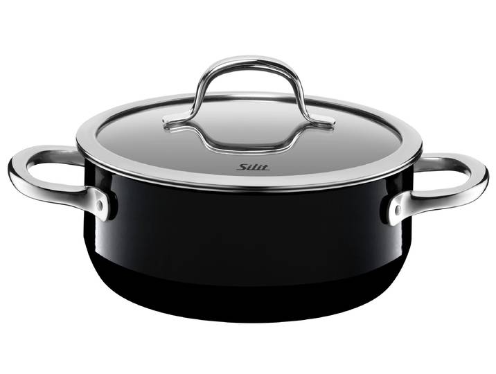 Bratentopf SILIT Passion Black , schwarz, H:8,4cm Ø:20cm, Töpfe, Bratentopf, Made in Germany