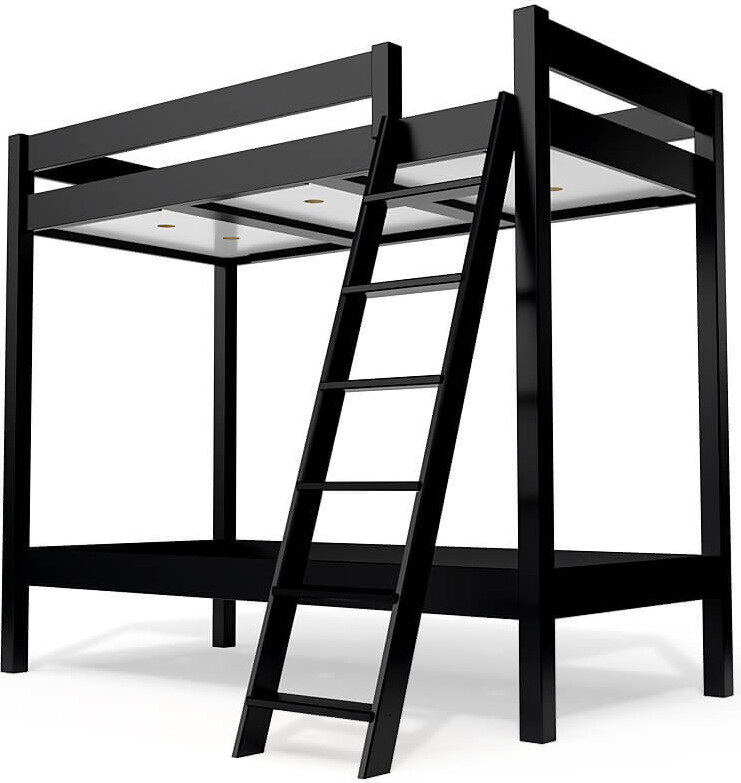 Etagenbett 2 Plätze 90x190 geneigte Skala Holz ABC - Schwarz