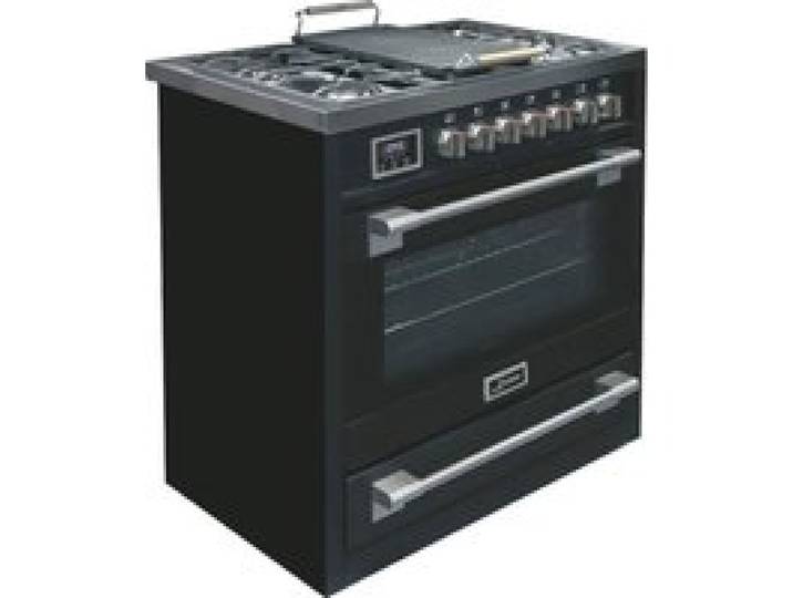 Cuisinière gaz pose libre 90 cm Kaiser HGE 93505 S Style retro Four électrique multifunction 115L - Anthracite/Inox