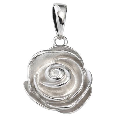 Blumenanhänger JOBO "Anhänger Rose", silber (silber 925), Schmuckanhänger, Damen, Silber 925 (Sterlingsilber), 925 Silber