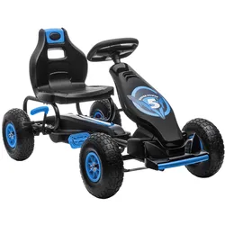 Gokart, Kinderfahrzeug mit Pedal, Tretauto, Outdoor, Blau+Schwarz