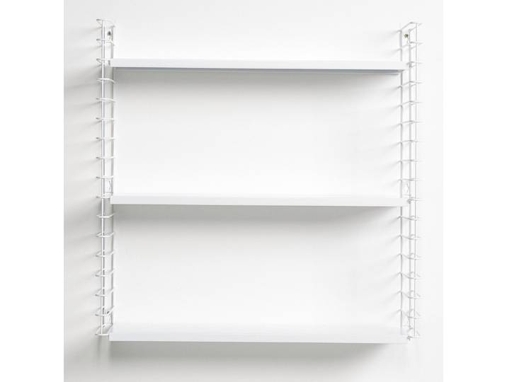 Wandregal METALTEX Tomado , weiß, B:70cm H:68cm T:21cm, Regale, Wandregal, Seitengitter schwarz
