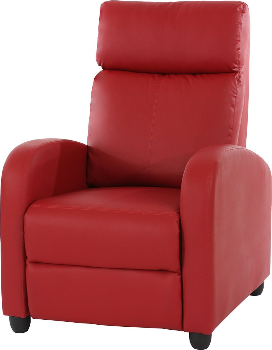 MCW Denver Relaxfauteuil Ligstoel in Rood Kunstleer